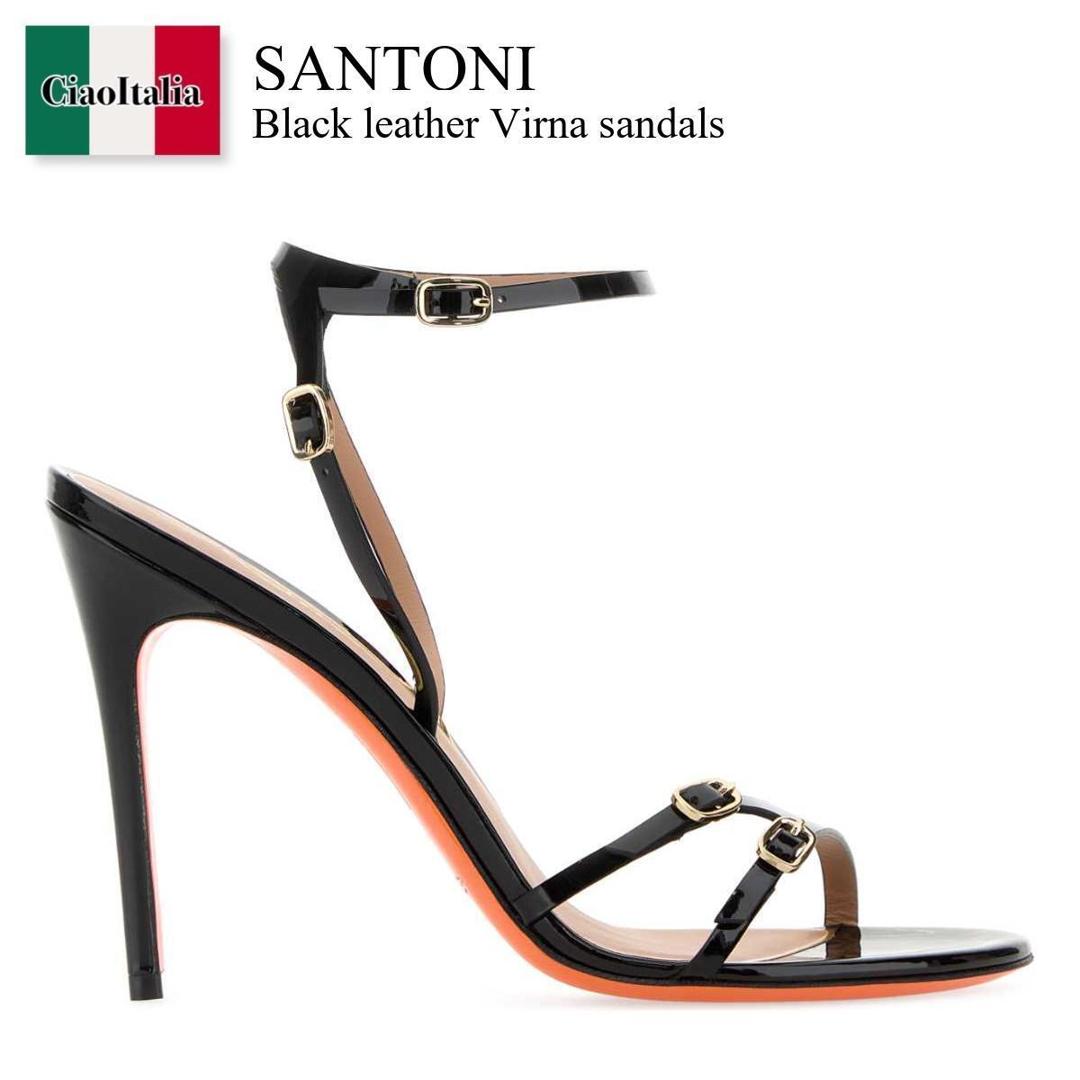 【数量限定・在庫限り・早い者勝ち！】 サントーニ / Santoni Black Leather Virna Sandals / WHLL71379HA2NVHD / WHLL71379HA2NVHD N01 / WHLL71379HA2NVHDN01 / パンプス｜Ciao Italia