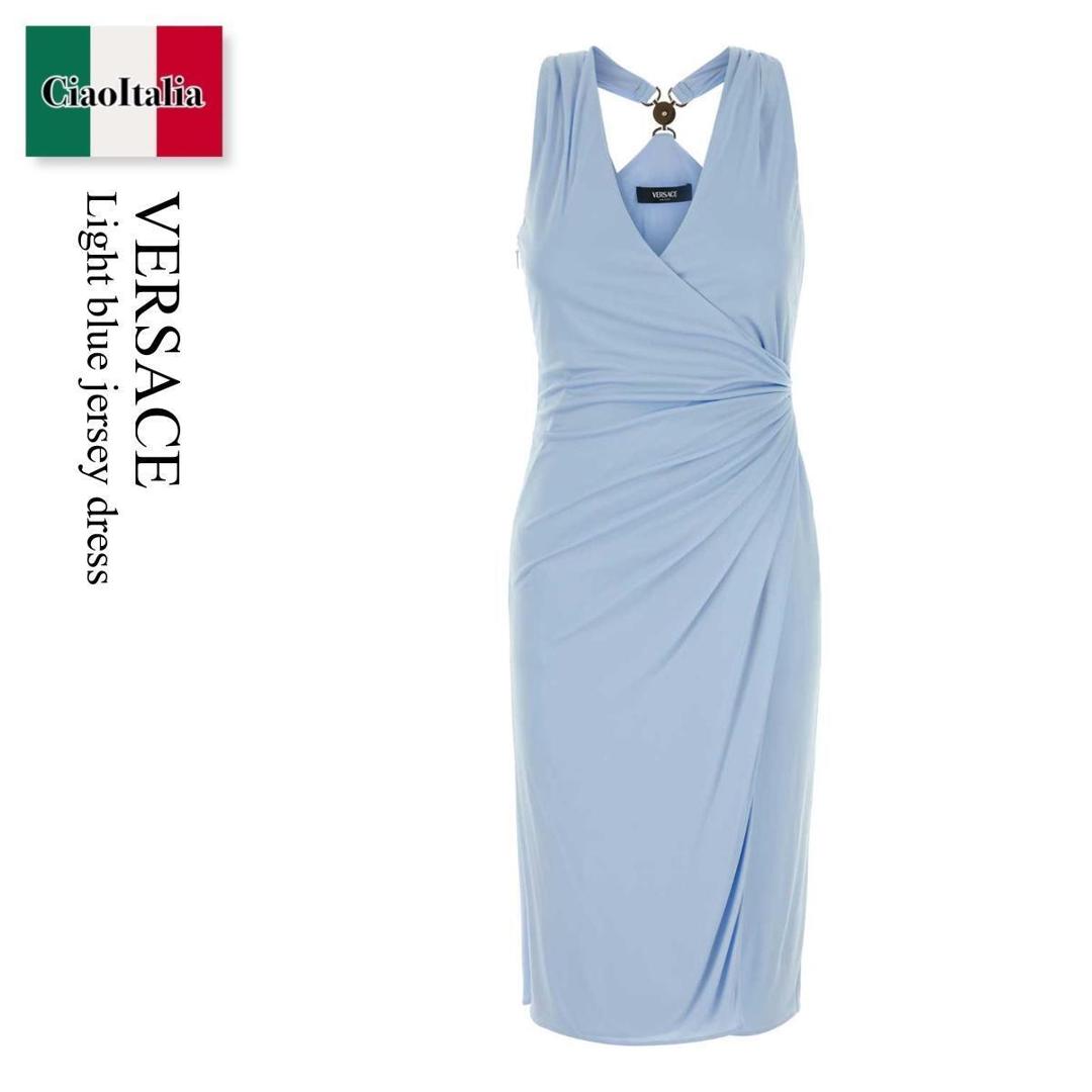 【分量制限事項・店卸し資産区分け・早め者白星！】 ヴェルサーチェ / Versace Light Blue Jersey Dress / 10226 161A12497 / 10226 161A12497 1VD60 / 10226161A12497 / 10226161A12497 1VD60 / 10226161A124971VD60 / 衣装