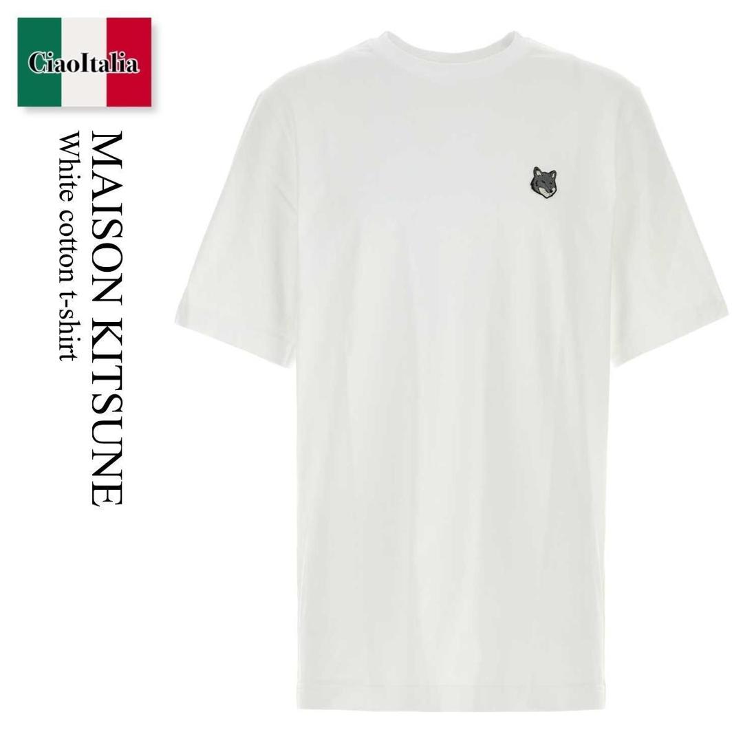 【数量限定・在庫限り・早い者勝ち！】 メゾン キツネ / Maison Kitsune White Cotton T-Shirt / PM00108KJ7025 / PM00108KJ7025 P100 / PM00108KJ7025P100 / Tシャツ・カットソー