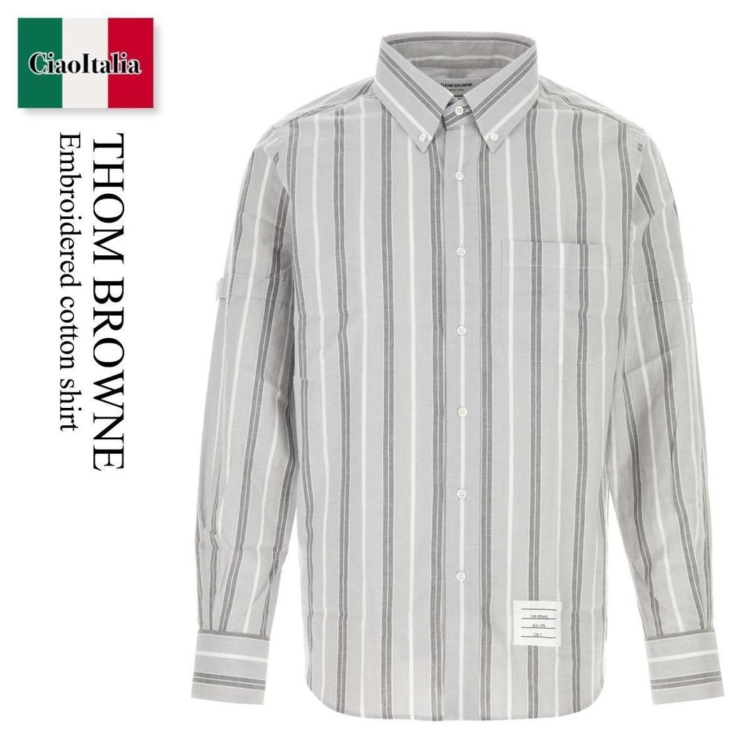 【数量限定・在庫限り・早い者勝ち！】 トム ブラウン / Thom Browne Embroidered Cotton Shirt / MWL437OF1157 / MWL437OF1157 035 / MWL437OF1157035 / シャツ