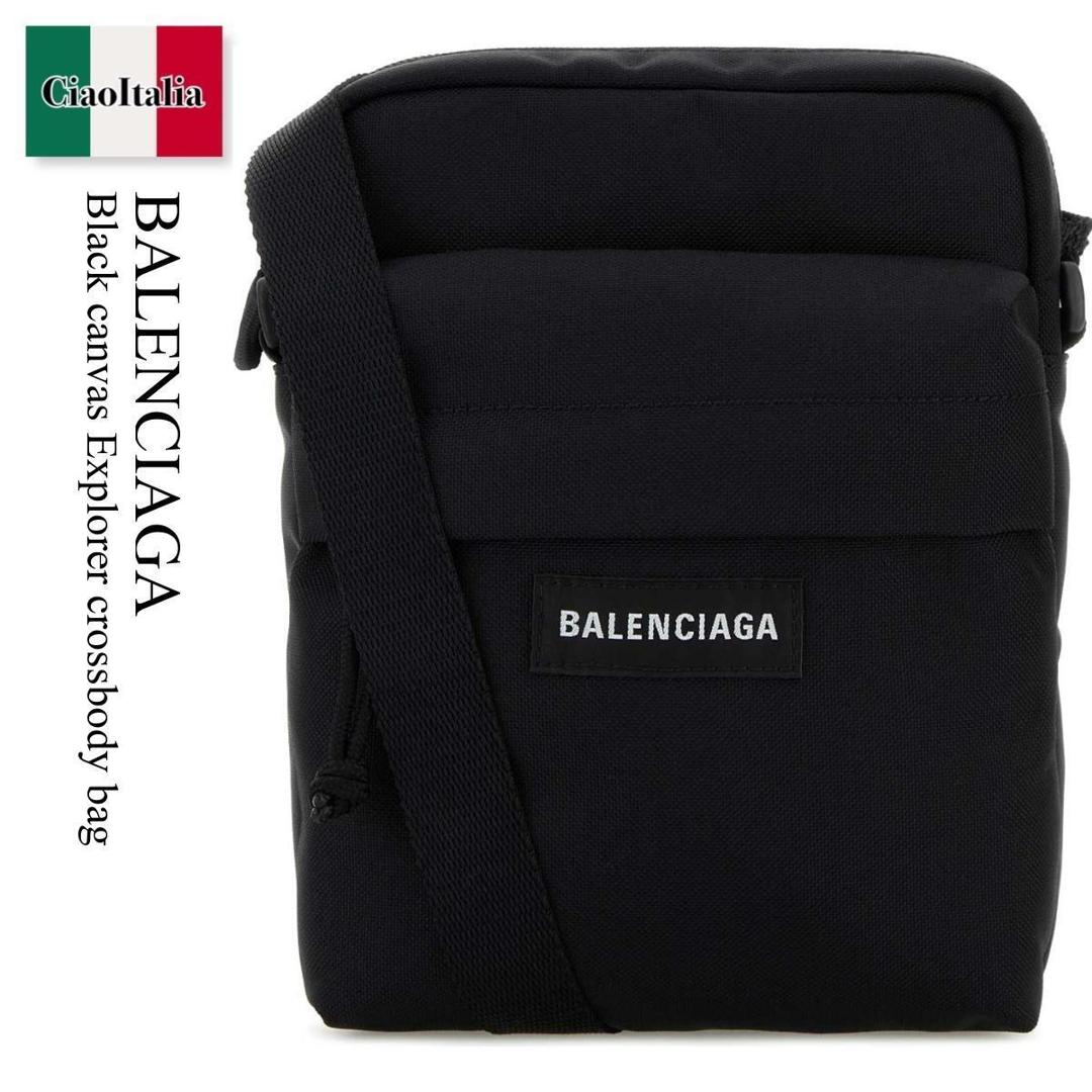 【分量制限事項・店卸し資産区分け・早め者白星！】 バレンシアガ / かばん / 鞄 / Balenciaga Black Canvas Explorer Crossbody Bag / 845593 2AB9Q / 845593 2AB9Q 1000 / 8455932AB9Q / 8455932AB9Q 1000 / 8455932AB9Q1000 / ショルダーバッグ