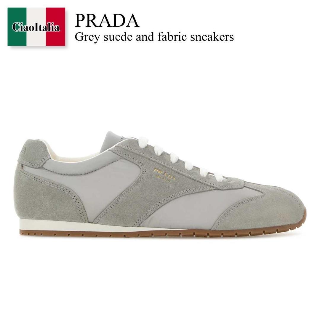 【数量限定・在庫限り・早い者勝ち！】 プラダ / Prada Grey Suede And Fabric Sneakers / 2EE465 F0424 / 2EE465 FG000D7R F0424 / 2EE465FG000D7R / 2EE465FG000D7R F0424 / 2EE465FG000D7RF0424 / スニーカー