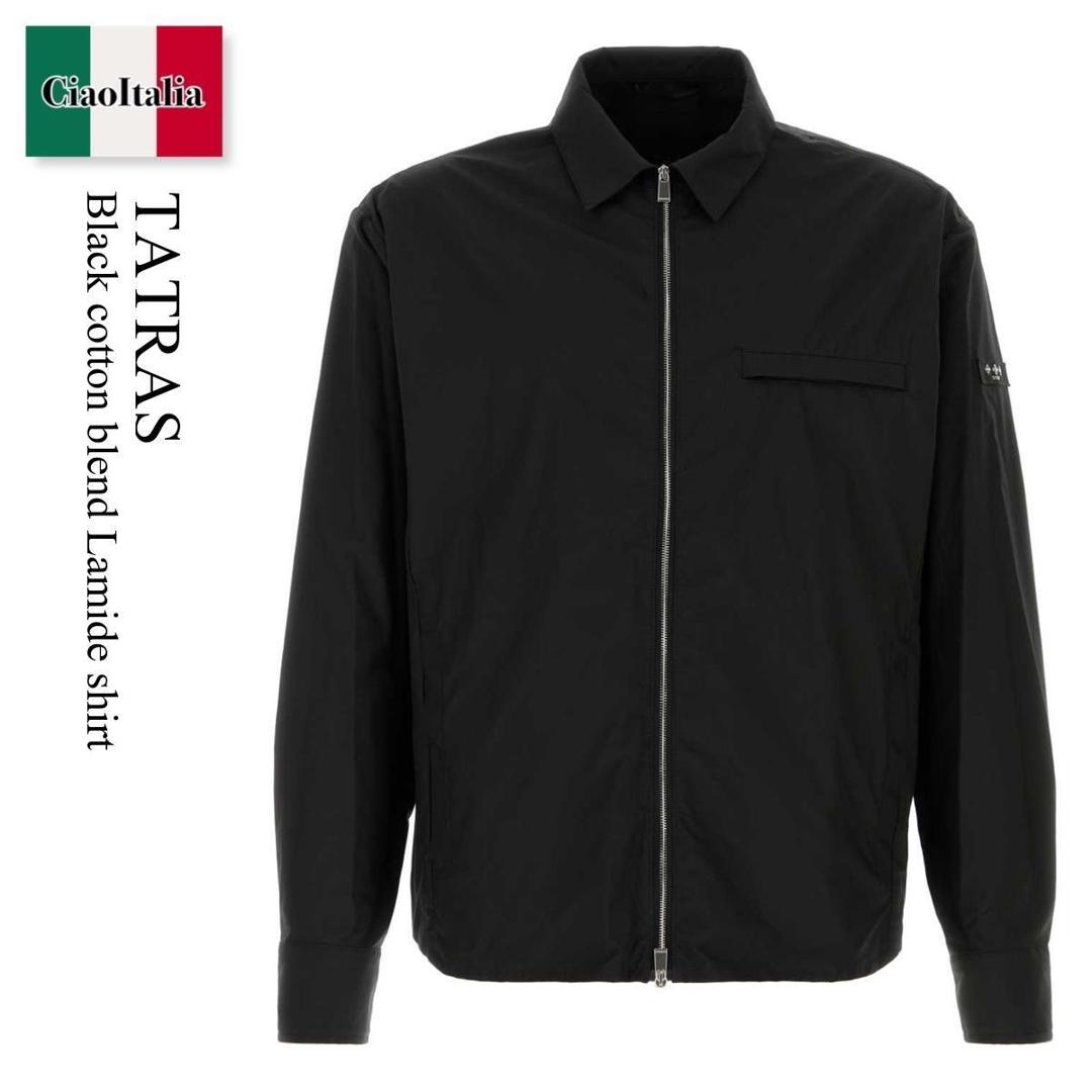【数量限定・在庫限り・早い者勝ち！】 タトラス / Tatras Black Cotton Blend Lamide Shirt / MCKZ0303073588 / MCKZ0303073588 001 / MCKZ0303073588001 / シャツ