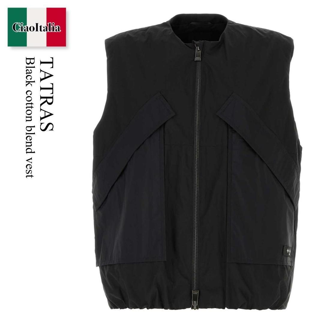【寸法押さえる・店卸し資産境界線・早め者制覇！】 タトラス / Tatras Black Cotton Blend Vest / MCKZ0253030528 / MCKZ0253030528 001 / MCKZ0253030528001 / より良い・ジレ