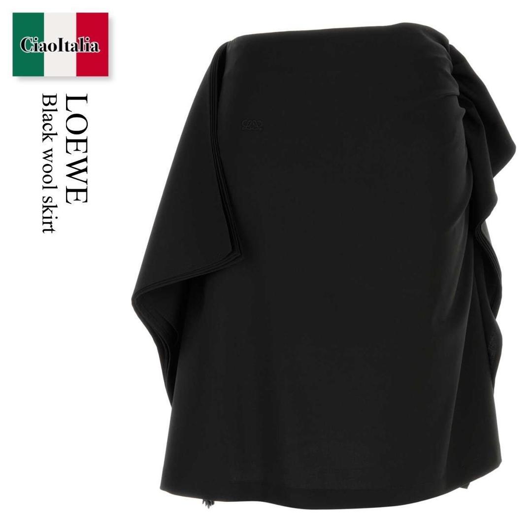 【数量限定・在庫限り・早い者勝ち！】 ロエベ / Loewe Black Wool Skirt / S540Y08XCV / S540Y08XCV BLACK / S540Y08XCVBLACK / ミニスカート｜Ciao Italia