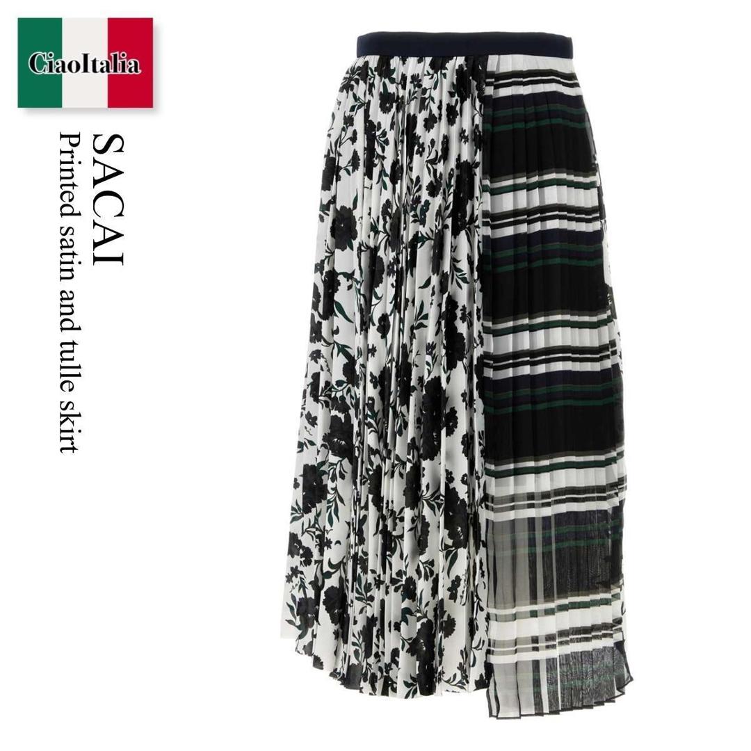 【数量限定・在庫限り・早い者勝ち!】 サカイ / Sacai Printed Satin And Tulle Skirt / 2608531 / 2608531 120 / 2608531120 / スカート|Ciao Italia
