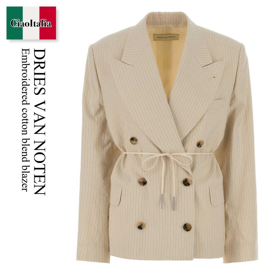 【数量限定・在庫限り・早い者勝ち！】 ドリス ヴァン ノッテン / Dries Van Noten Embroidered Cotton Blend Blazer / 2610104413360 / 2610104413360 005 / 2610104413360005 / ジャケット