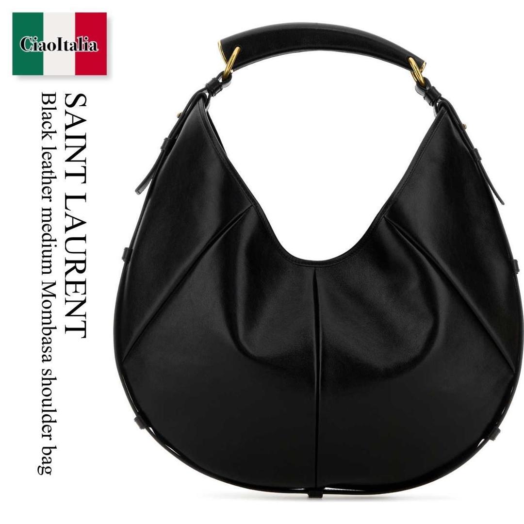 【数量限定・在庫限り・早い者勝ち!】 サンローラン / かばん / カバン / Saint Laurent Black Leather Medium Mombasa Shoulder Bag / 862029 AAGW / 862029 AAGW 1000 / 862029AAGW / 862029AAGW 1000 / 862029AAGW1000 / ショルダーバッグ・ポシェット|Ciao Italia