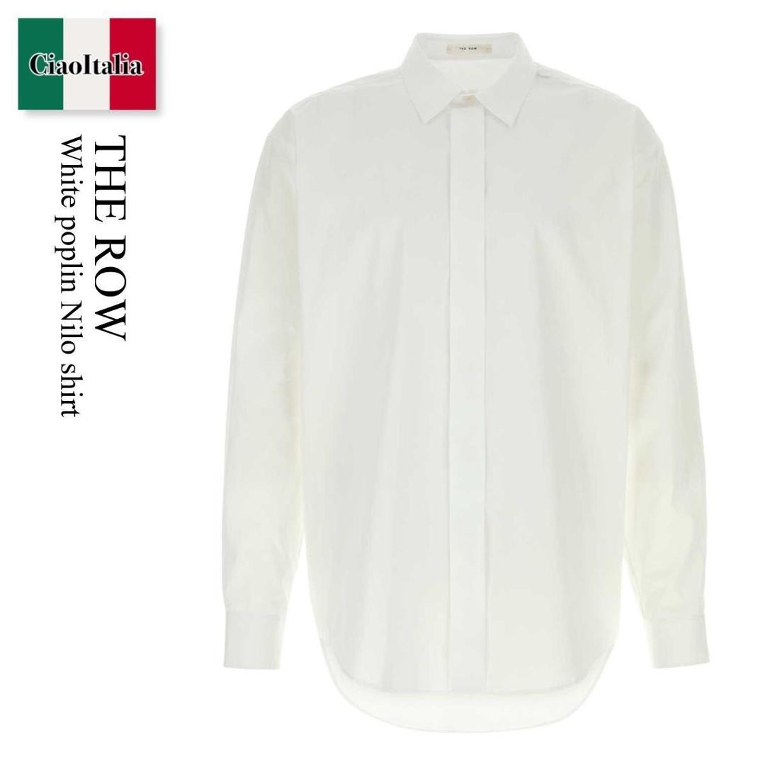 【寸法押さえる・店卸し資産境界線・早め者制覇！】 ザ・ロウ / The Row White Poplin Nilo Shirt / 1322W 4280 / 1322W 4280 WHT / 1322W4280 / 1322W4280 WHT / 1322W4280WHT / プルオーバー
