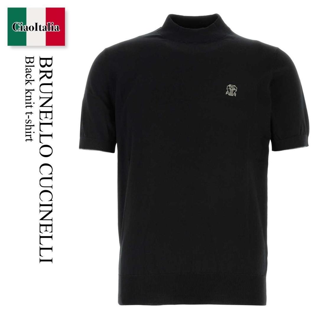 【量目押さえる・店卸し資産極限点・早め者制勝！】 ブルネロクチネリ / Brunello Cucinelli Black Knit T-Shirt / M29800104 / M29800104 CH101 / M29800104CH101 / プルオーバー・カットソー