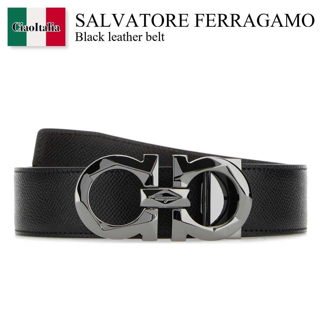 【物量制限事項・店卸し資産極限点・早め者制覇！】 フェラガモ / Salvatore Ferragamo Black Leather Belt / 67A161 725421 / 67A161 725421 NEROTMORO / 67A161725421 / 67A161725421 NEROTMORO / 67A161725421NEROTMORO / 三尺帯