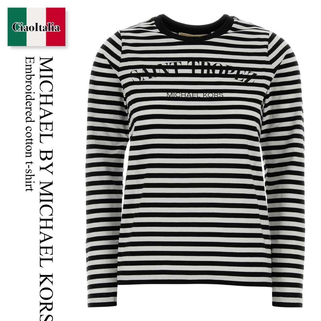 【数量限定・在庫限り・早い者勝ち！】 マイケル・コース / Michael By Michael Kors Embroidered Cotton T-Shirt / MS6520JKWZ / MS6520JKWZ BLACKWHITE / MS6520JKWZBLACKWHITE / Tシャツ・カットソー