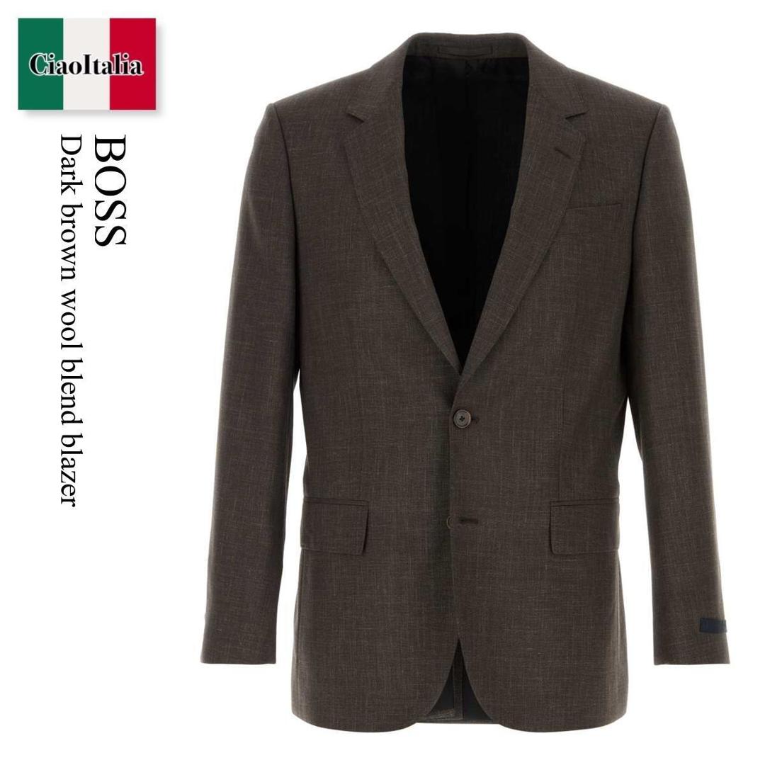 【数量限定・在庫限り・早い者勝ち！】 ヒューゴ・ボス / Boss Dark Brown Wool Blend Blazer / 50563579 / 50563579 208 / 50563579208 / ジャケットその他