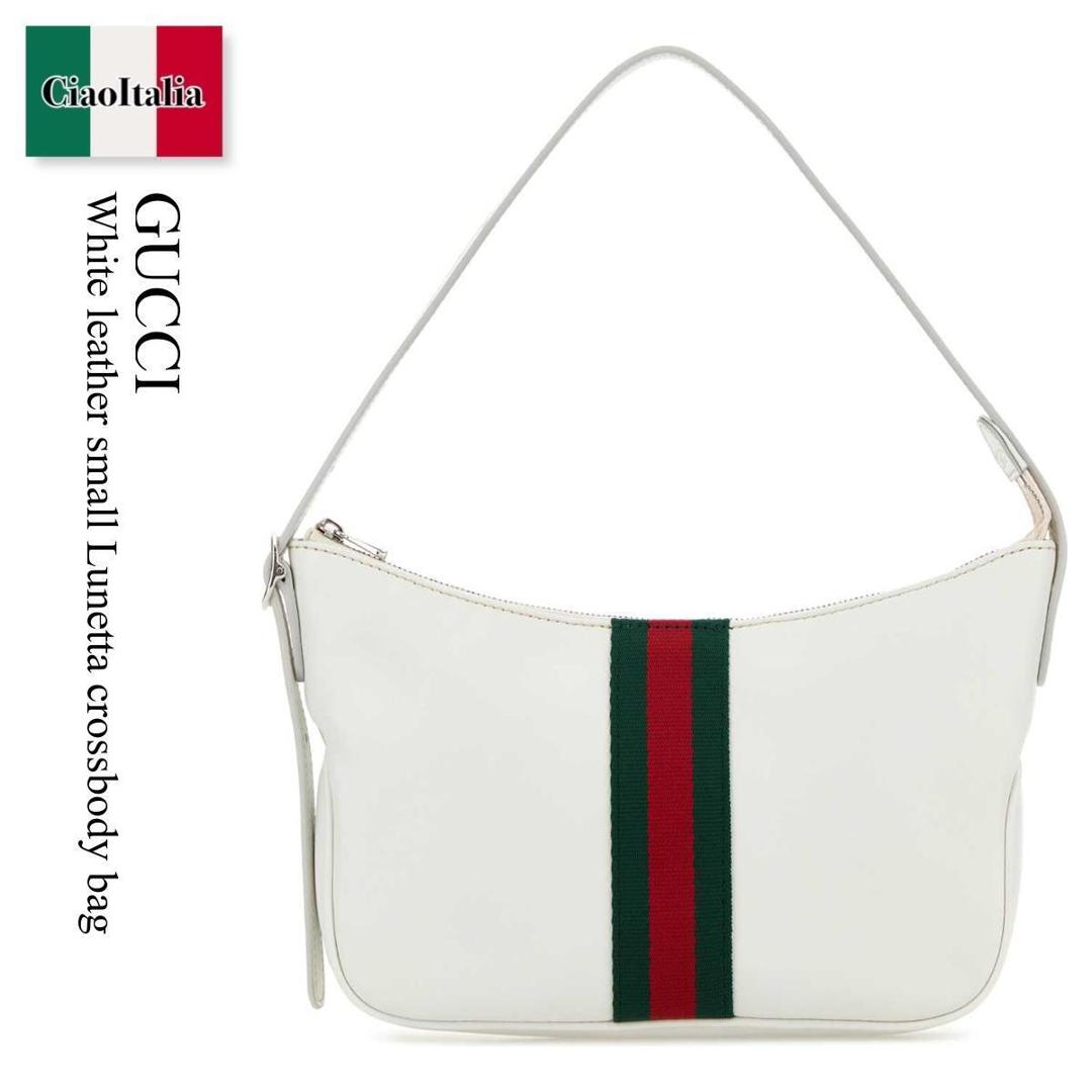 【寸法押さえる・店卸し資産境界線・早め者制覇！】 グッチ / かばん / 袋 / Gucci White Leather Small Lunetta Crossbody Bag / 863406 AAGF7 / 863406 AAGF7 9251 / 863406AAGF7 / 863406AAGF7 9251 / 863406AAGF79251 / ショルダーバッグ