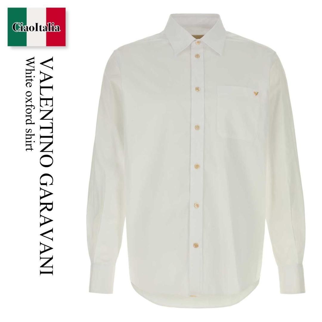 【寸法押さえる・店卸し資産境界線・早め者制覇！】 バレンチノ / Valentino Garavani White Oxford Shirt / 8V0ABB84BH1 / 8V0ABB84BH1 0BO / 8V0ABB84BH10BO / プルオーバー