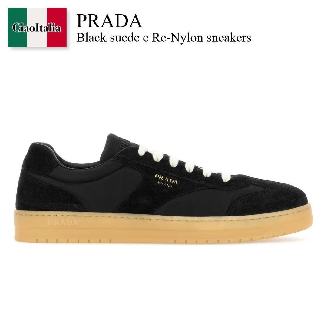 【数量限定・在庫限り・早い者勝ち！】 プラダ / Prada Black Suede E Re-Nylon Sneakers / 2EE464 F0632 / 2EE464 FG000D7R F0632 / 2EE464FG000D7R / 2EE464FG000D7R F0632 / 2EE464FG000D7RF0632 / スニーカー