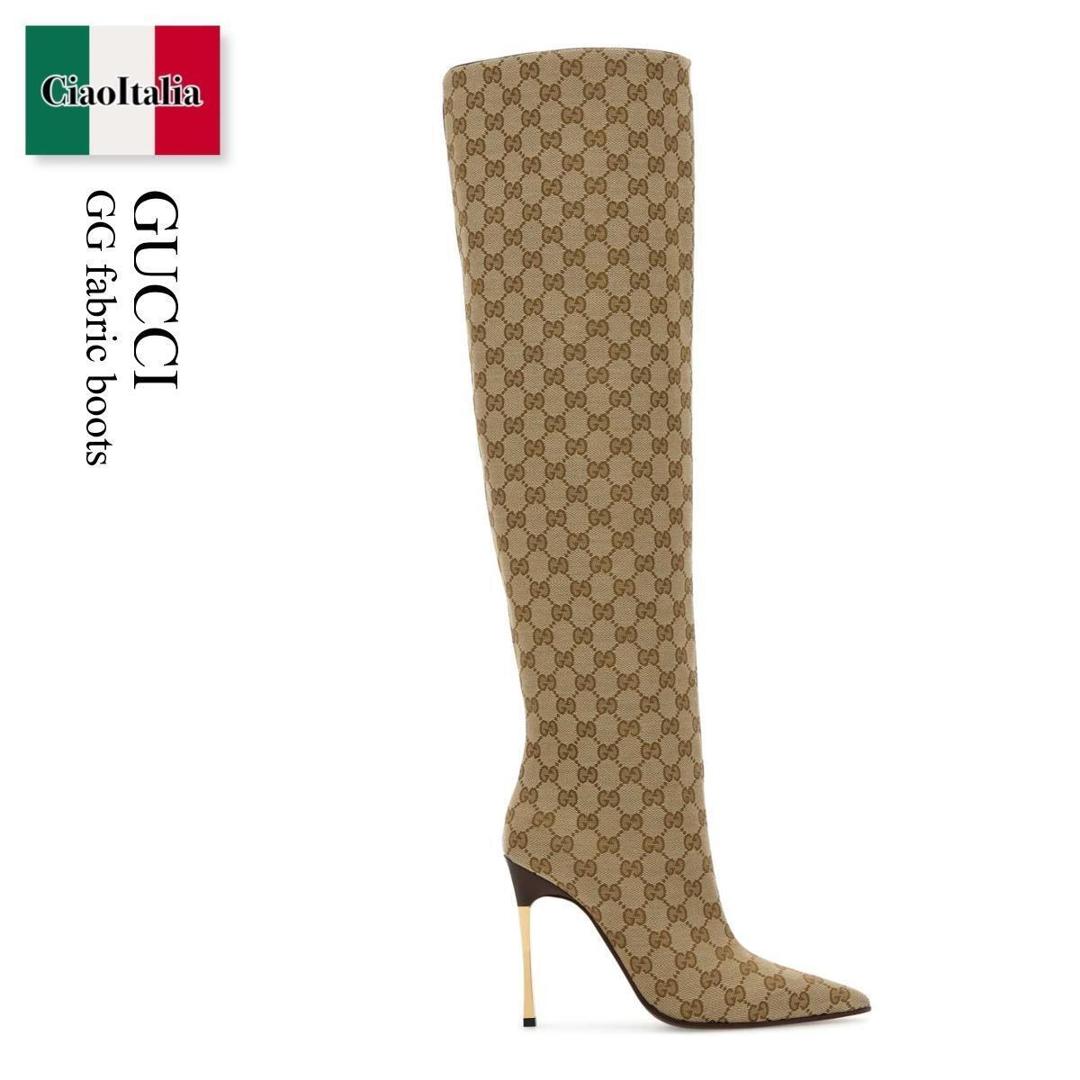 【数量限定・在庫限り・早い者勝ち!】 グッチ / Gucci Gg Fabric Boots / 864166 FAFUW / 864166 FAFUW 9611 / 864166FAFUW / 864166FAFUW 9611 / 864166FAFUW9611 / ロングブーツ