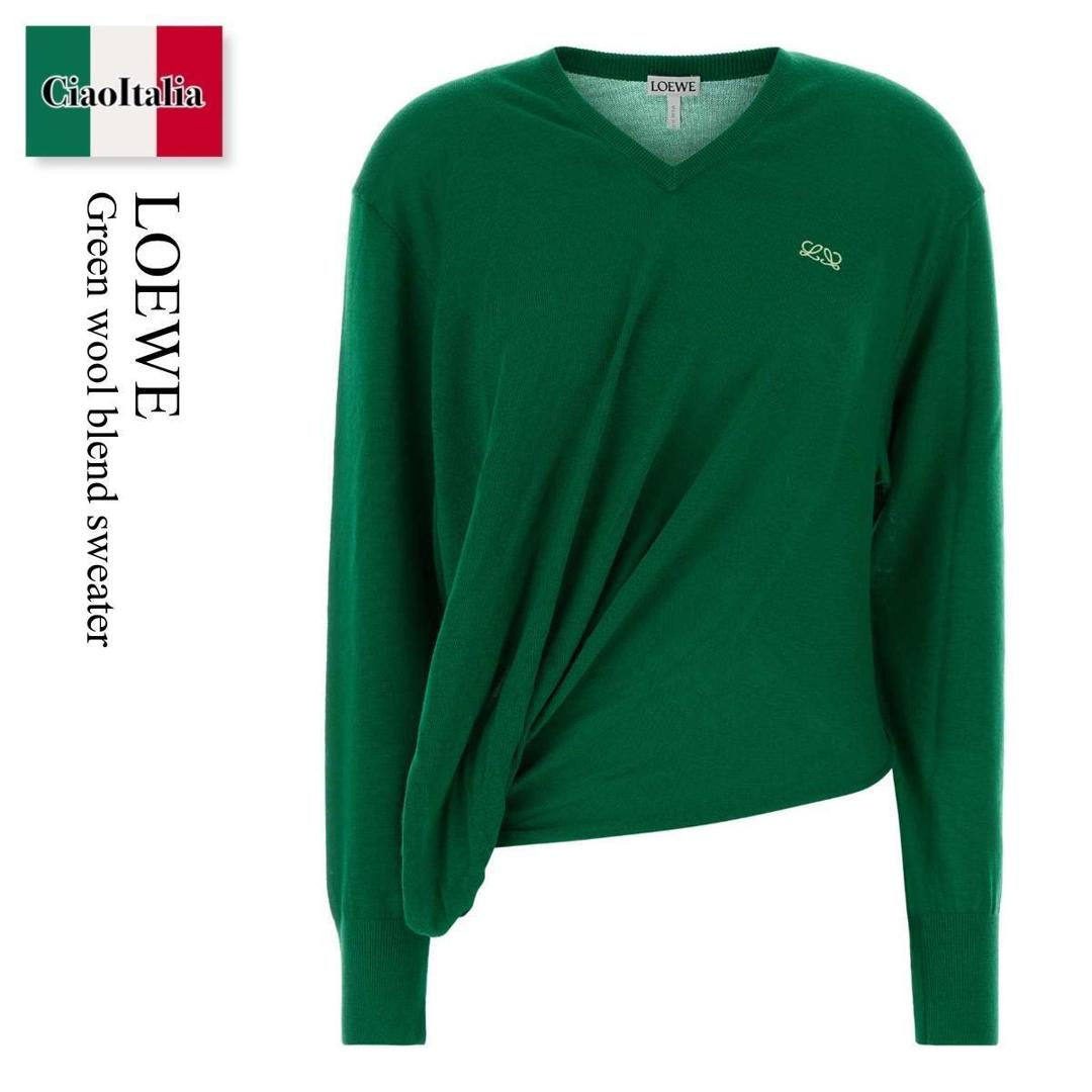 【数量限定・在庫限り・早い者勝ち！】 ロエベ / Loewe Green Wool Blend Sweater / S540Y14KHD / S540Y14KHD GREEN / S540Y14KHDGREEN / ニット・セーター 78,088円