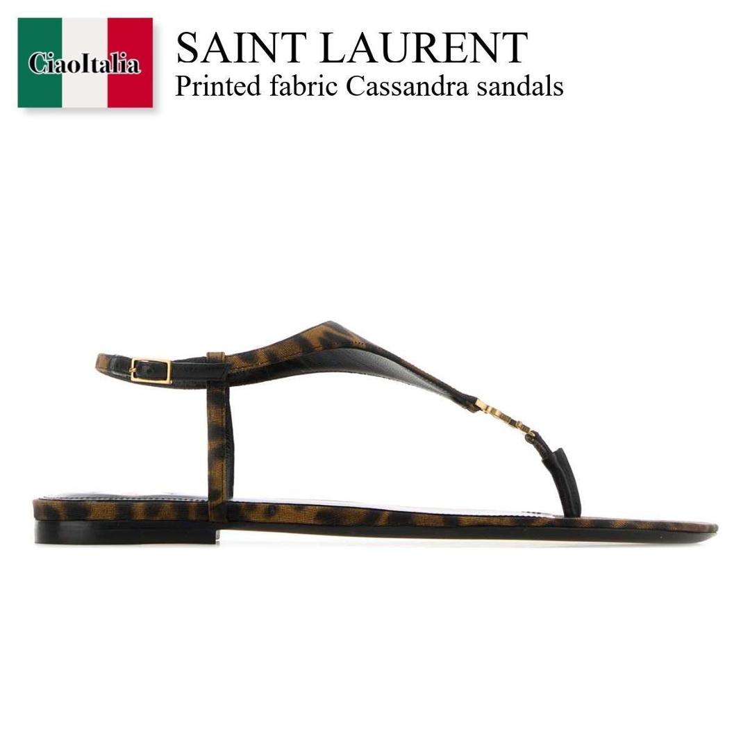 【寸法押さえる・店卸し資産境界線・早め者制覇！】 サンローラン / Saint Laurent Printed Fabric Cassandra Sandals / 860715 AAC9X / 860715 AAC9X 2038 / 860715AAC9X / 860715AAC9X 2038 / 860715AAC9X2038 / サンダル・ミュール