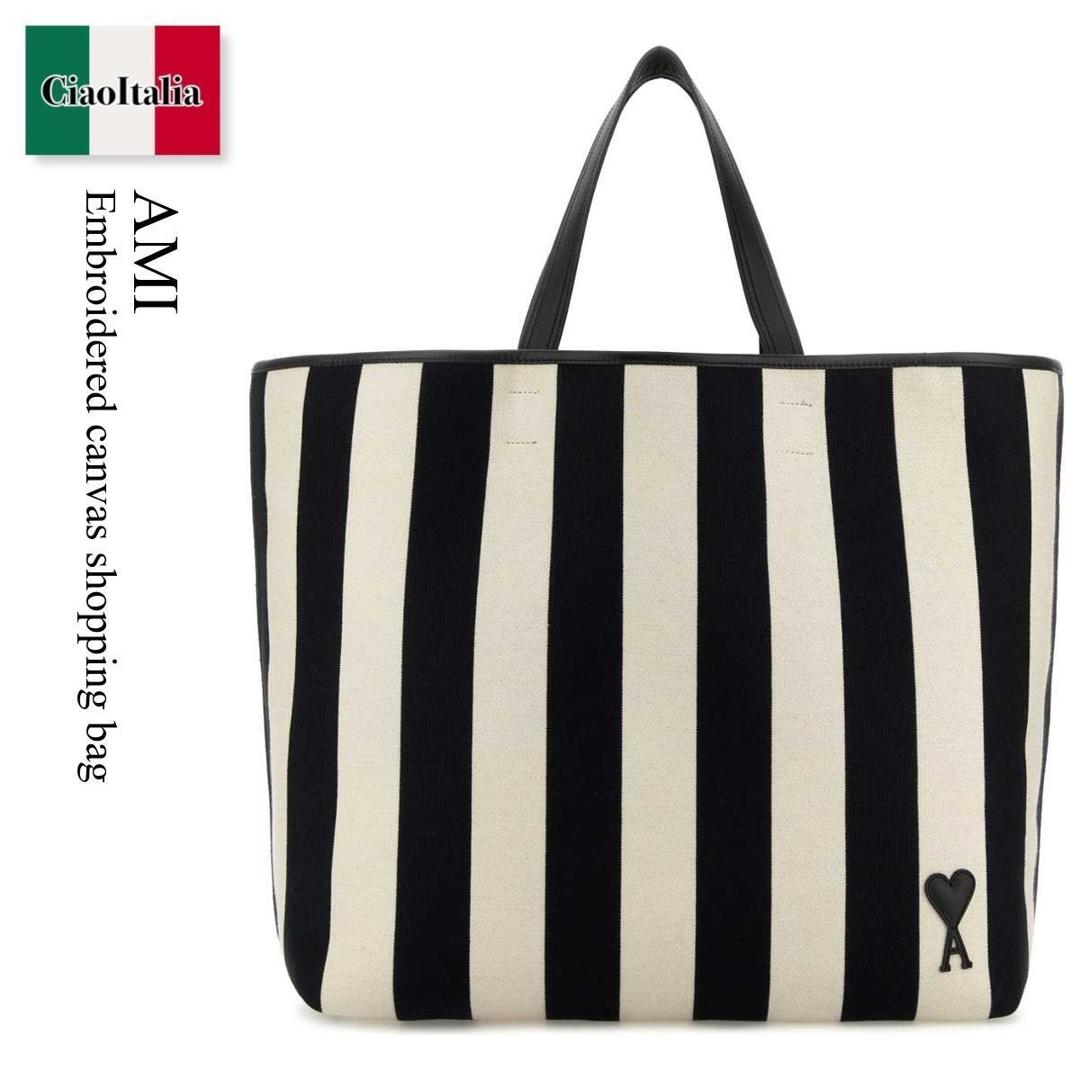 【数量限定・在庫限り・早い者勝ち！】 アミアレクサンドルマテュッシ / かばん / カバン / Ami Embroidered Canvas Shopping Bag / ULL733AW0026 / ULL733AW0026 1360 / ULL733AW00261360 / トートバッグ