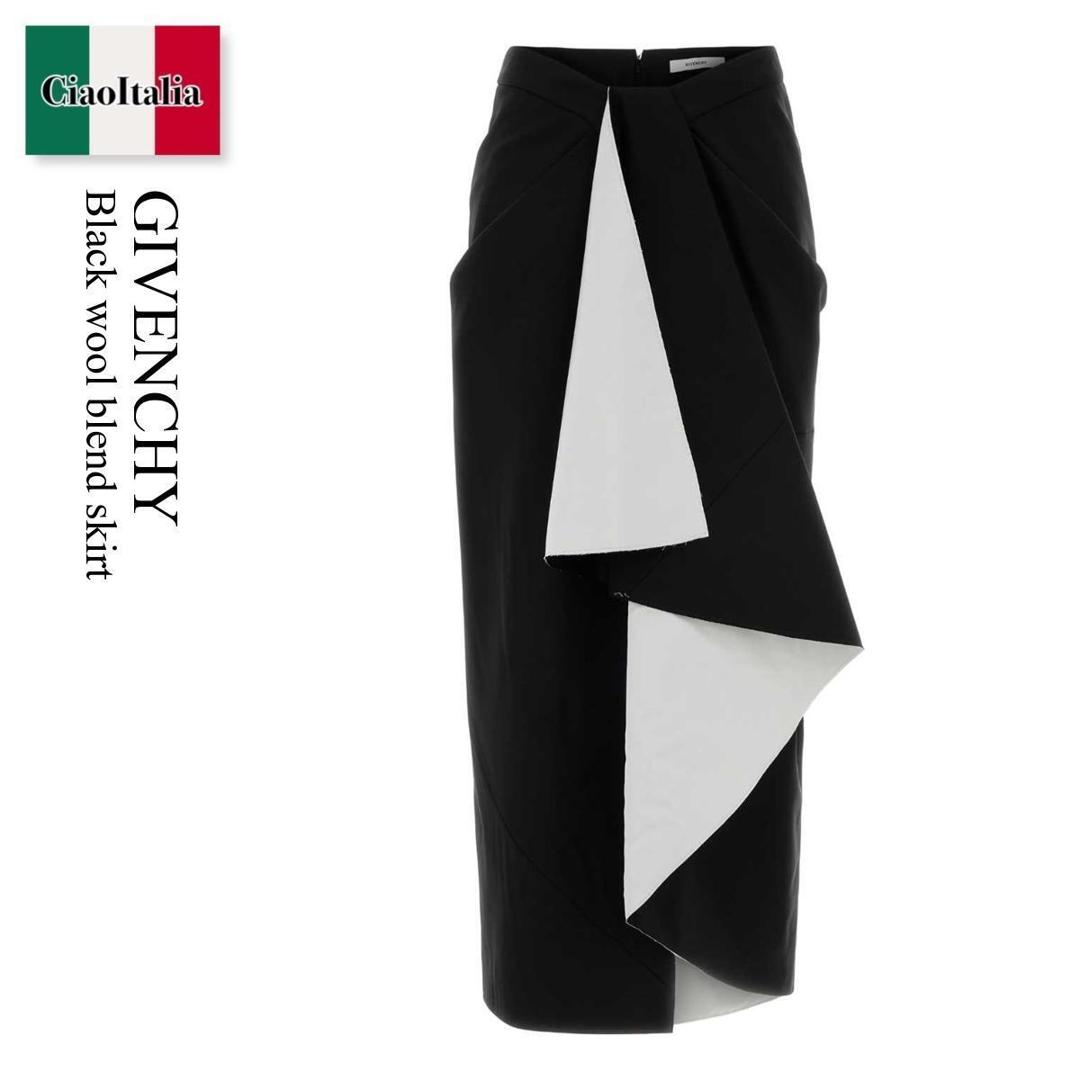 【物量制限事項・店卸し資産極限点・早め者制覇！】 ジバンシィ / Givenchy Black Wool Blend Skirt / BW4130100H / BW4130100H 001 / BW4130100H001 / スコート