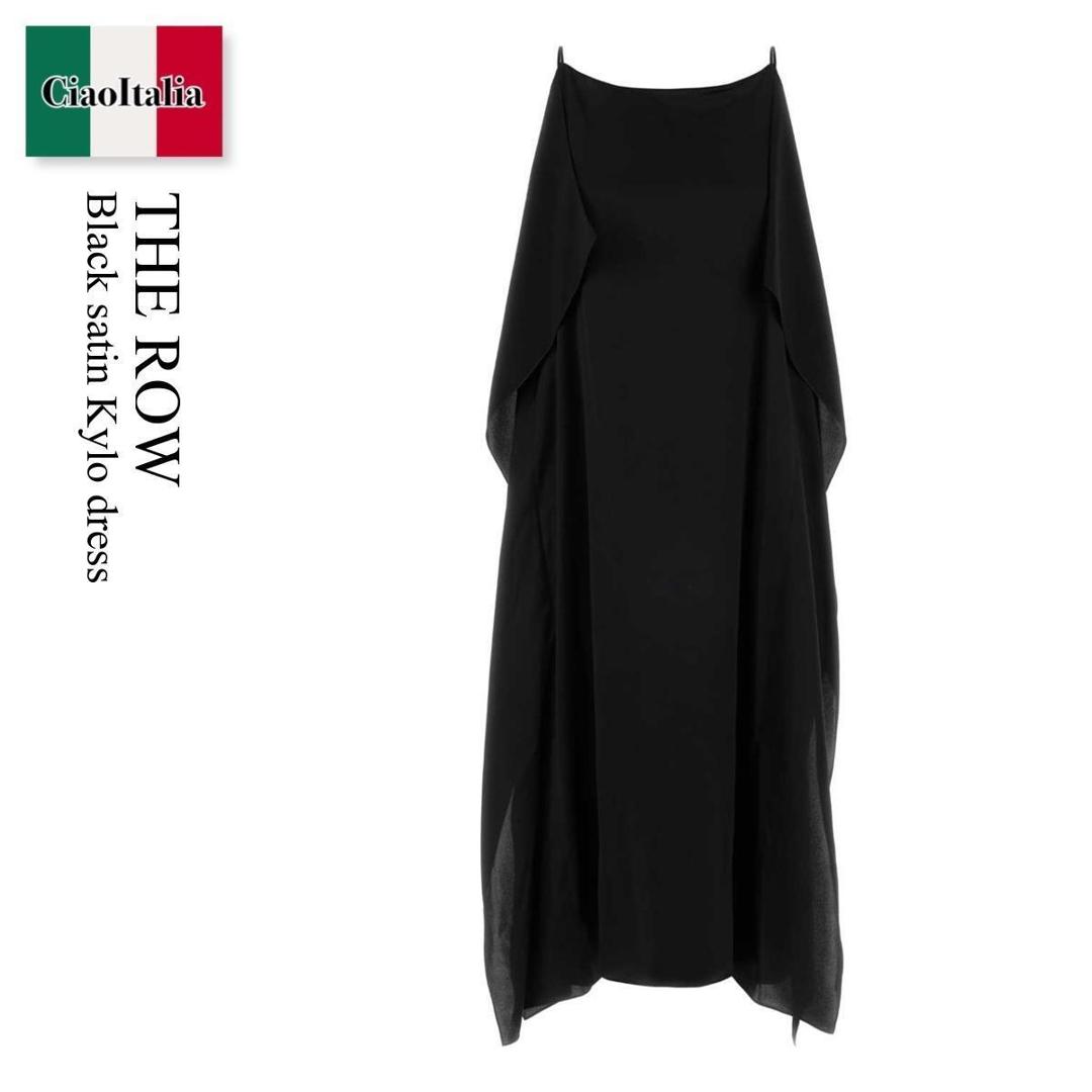 【数量限定・在庫限り・早い者勝ち！】 ザ・ロウ / The Row Black Satin Kylo Dress / 10856 W4414 / 10856 W4414 BLK / 10856W4414 / 10856W4414 BLK / 10856W4414BLK / ワンピース