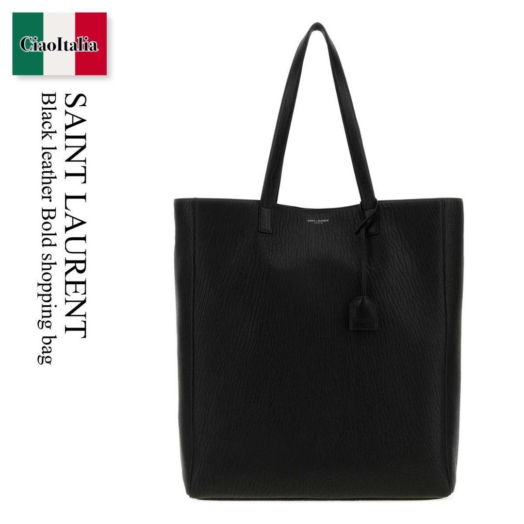 【寸法押さえる・店卸し資産境界線・早め者制覇！】 サンローラン / かばん / 袋 / Saint Laurent Black Leather Bold Shopping Bag / 845384 AACIU / 845384 AACIU 1000 / 845384AACIU / 845384AACIU 1000 / 845384AACIU1000 / トートバッグ
