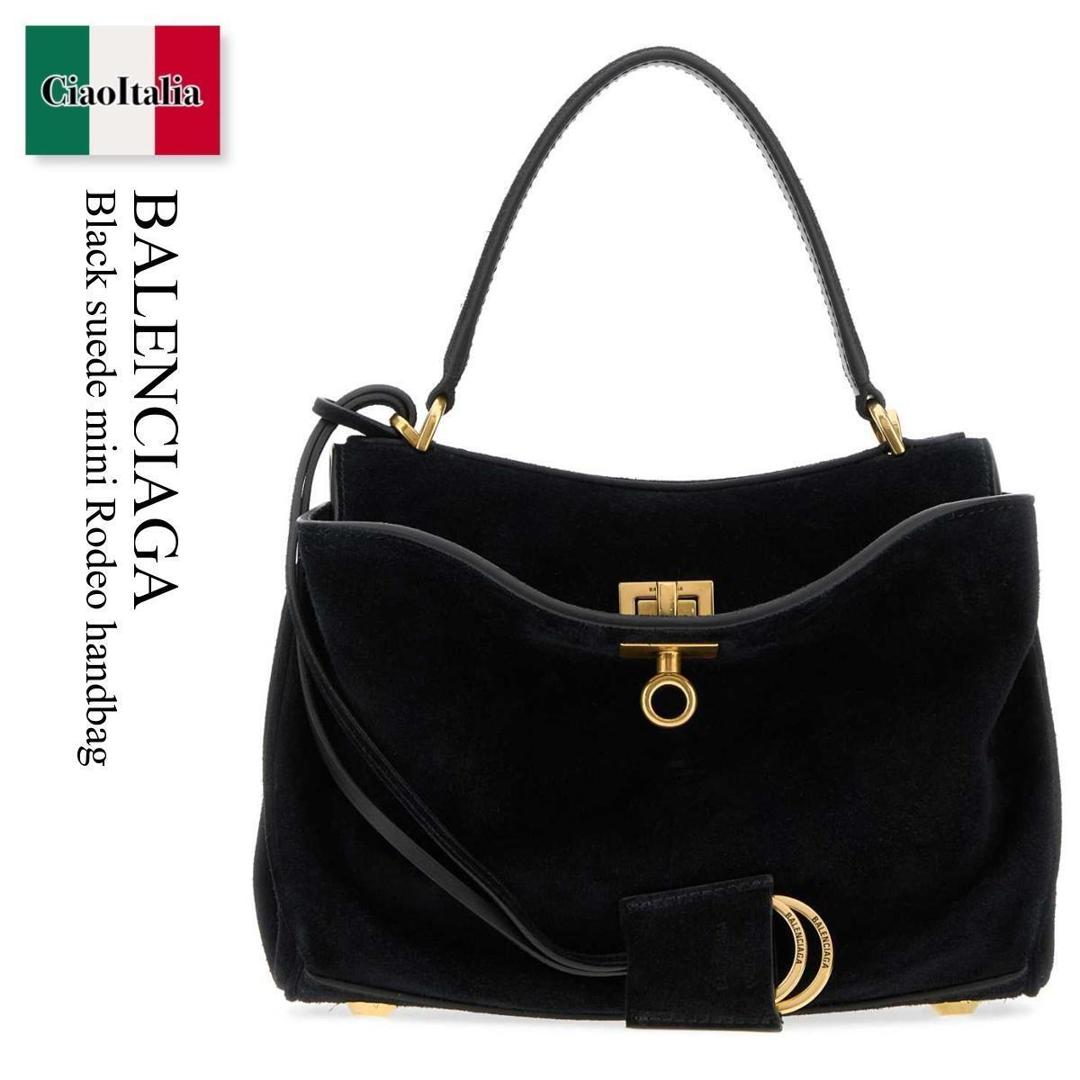 【数量限定・在庫限り・早い者勝ち！】 バレンシアガ / かばん / カバン / Balenciaga Black Suede Mini Rodeo Handbag / 843712 2ACKO / 843712 2ACKO 1000 / 8437122ACKO / 8437122ACKO 1000 / 8437122ACKO1000 / ハンドバッグ