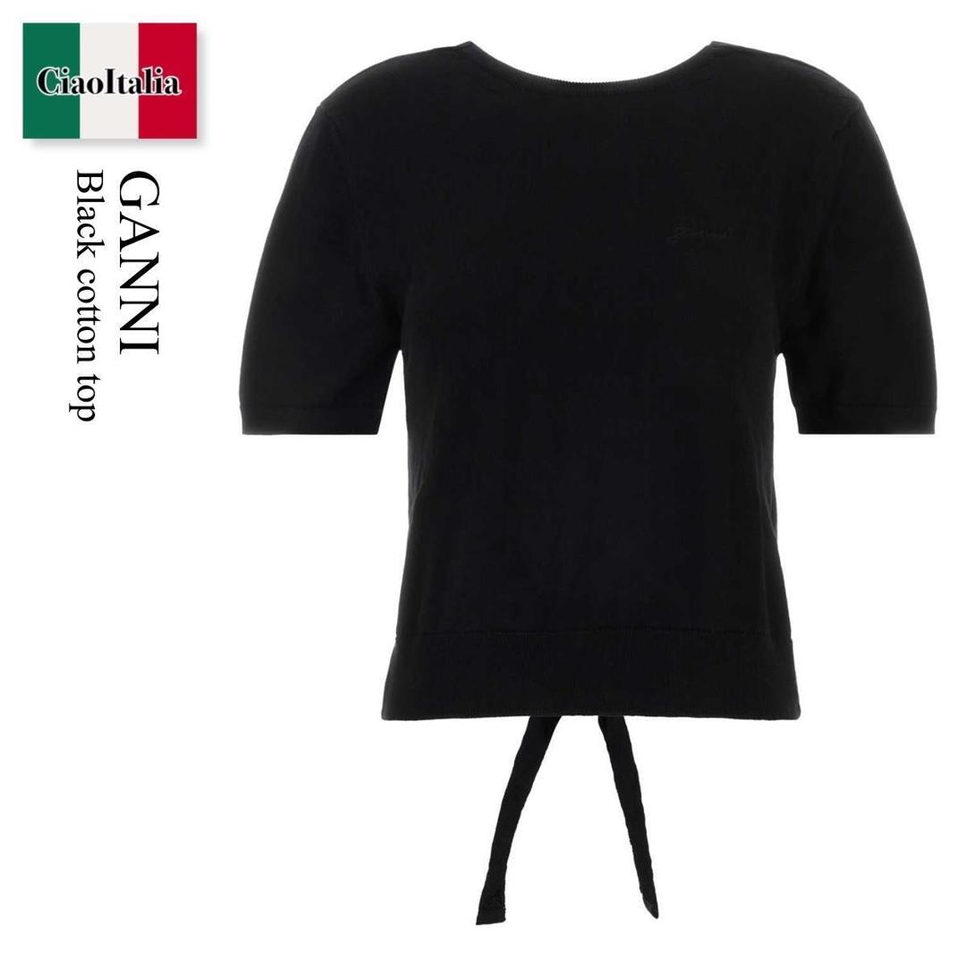 【数量限定・在庫限り・早い者勝ち！】 ガニー / Ganni Black Cotton Top / A1070257 / A1070257 099 / A1070257099 / トップスその他