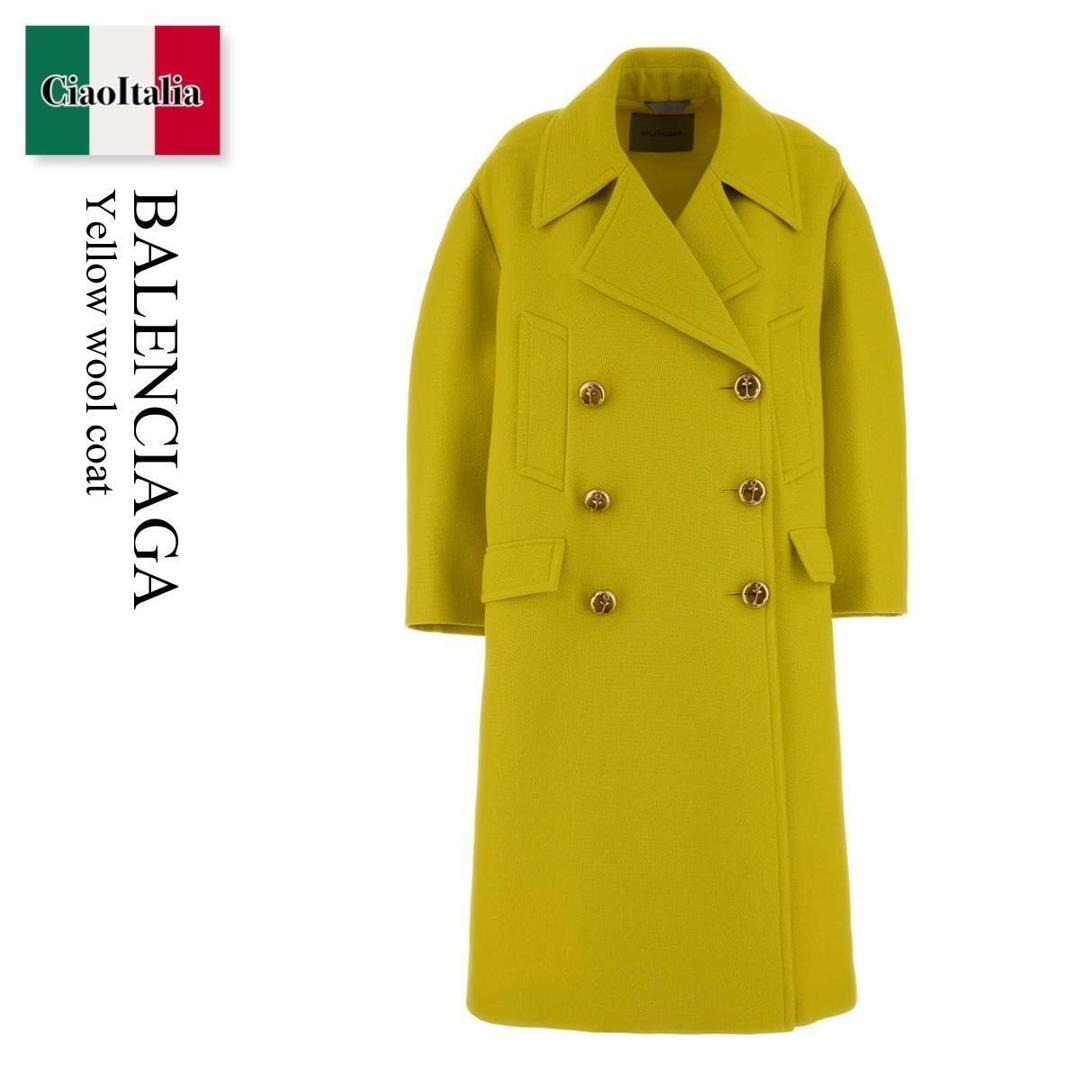 【量目押さえる・店卸し資産極限点・早め者制勝！】 バレンシアガ / Balenciaga Yellow Wool Coat / 872232 TUU16 / 872232 TUU16 7200 / 872232TUU16 / 872232TUU16 7200 / 872232TUU167200 / 厚地の外套