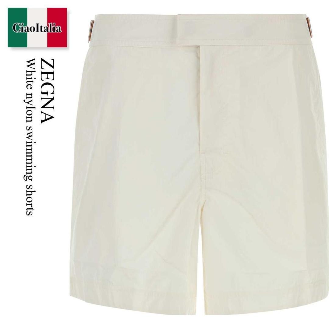 【物量制限事項・店卸し資産極限点・早め者制覇！】 エルメネジルドゼニア / Zegna White Nylon Swimming Shorts / RAHB10A3BHRS00 / RAHB10A3BHRS00 N01 / RAHB10A3BHRS00N01 / 水泳着