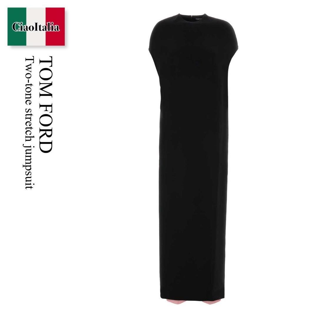 【寸法押さえる・店卸し資産境界線・早め者制覇！】 トム・ジェラルド・r・フォード / Tom Ford Two-Tone Stretch Jumpsuit / TU0298FAX187NPA / TU0298FAX18 7NPA / TU0298FAX187 / TU0298FAX187 NPA / オールインワン・サロペット