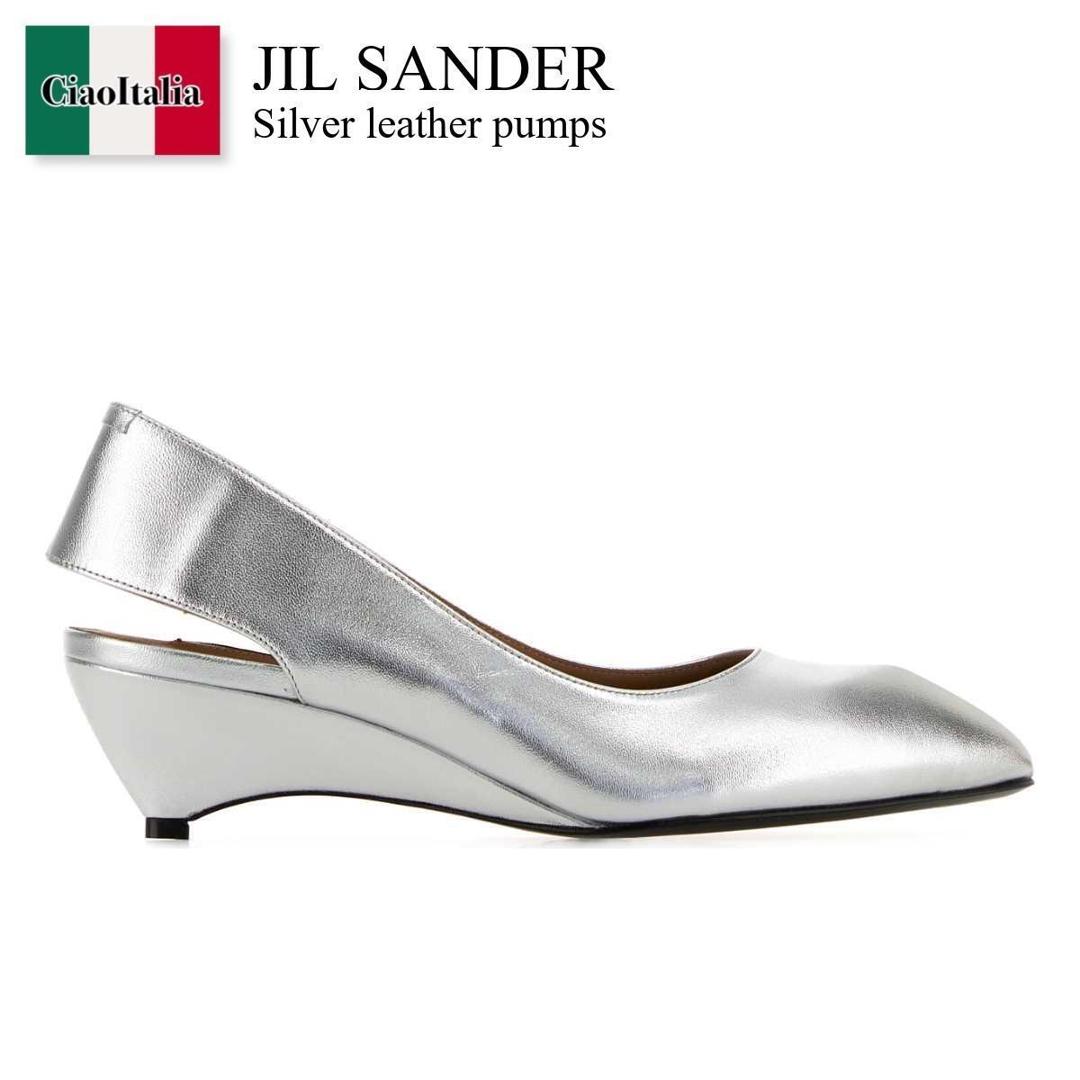 【分量制限事項・店卸し資産区分け・早め者白星！】 ジルサンダー / Jil Sander Silver Leather Pumps / J16WN0001P 4565 / J16WN0001P 4565 056 / J16WN0001P4565 / J16WN0001P4565 056 / J16WN0001P4565056 / パンプス