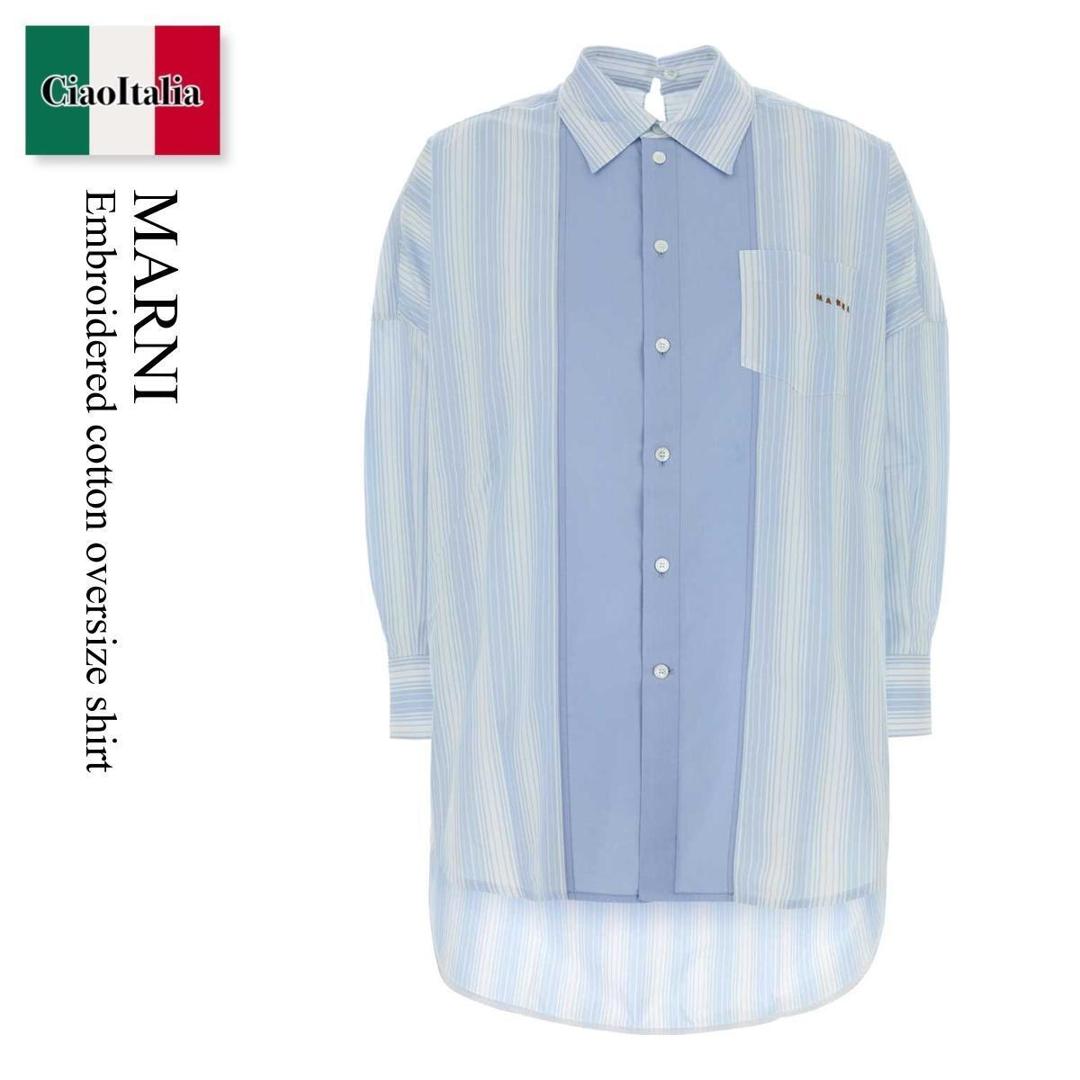 【量目押さえる・店卸し資産極限点・早め者制勝！】 マルニ / Marni Embroidered Cotton Oversize Shirt / CAMA0567QSUTC630 / CAMA0567QSUTC630 STB21 / CAMA0567QSUTC630STB21 / トップ・プルオーバー