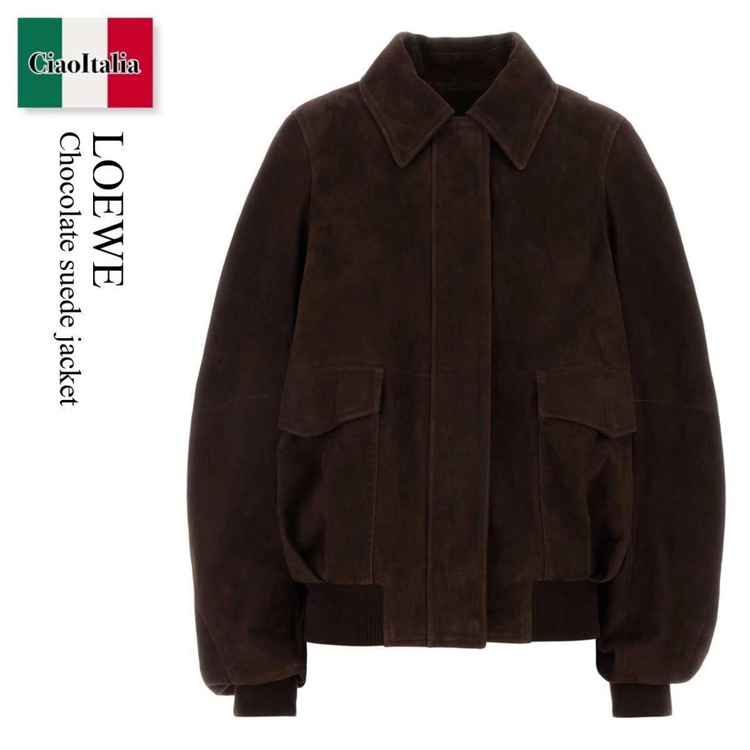 【分量制限事項・店卸し資産区分け・早め者白星！】 ロエベ / Loewe Chocolate Suede Jacket / S540Y34天使の都市4 / S540Y34天使の都市4 DARKBROWN / S540Y34天使の都市4DARKBROWN / 上衣
