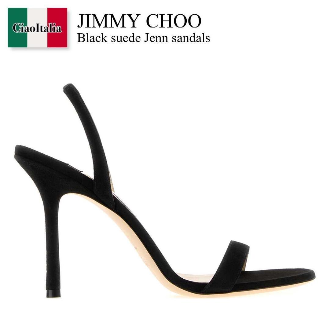 【寸法押さえる・店卸し資産境界線・早め者制覇！】 ジミーチュウ / Jimmy Choo Black Suede Jenn Sandals / JENN100SUE / JENN100SUE BLACK / JENN100SUEBLACK / サンダル・ミュール
