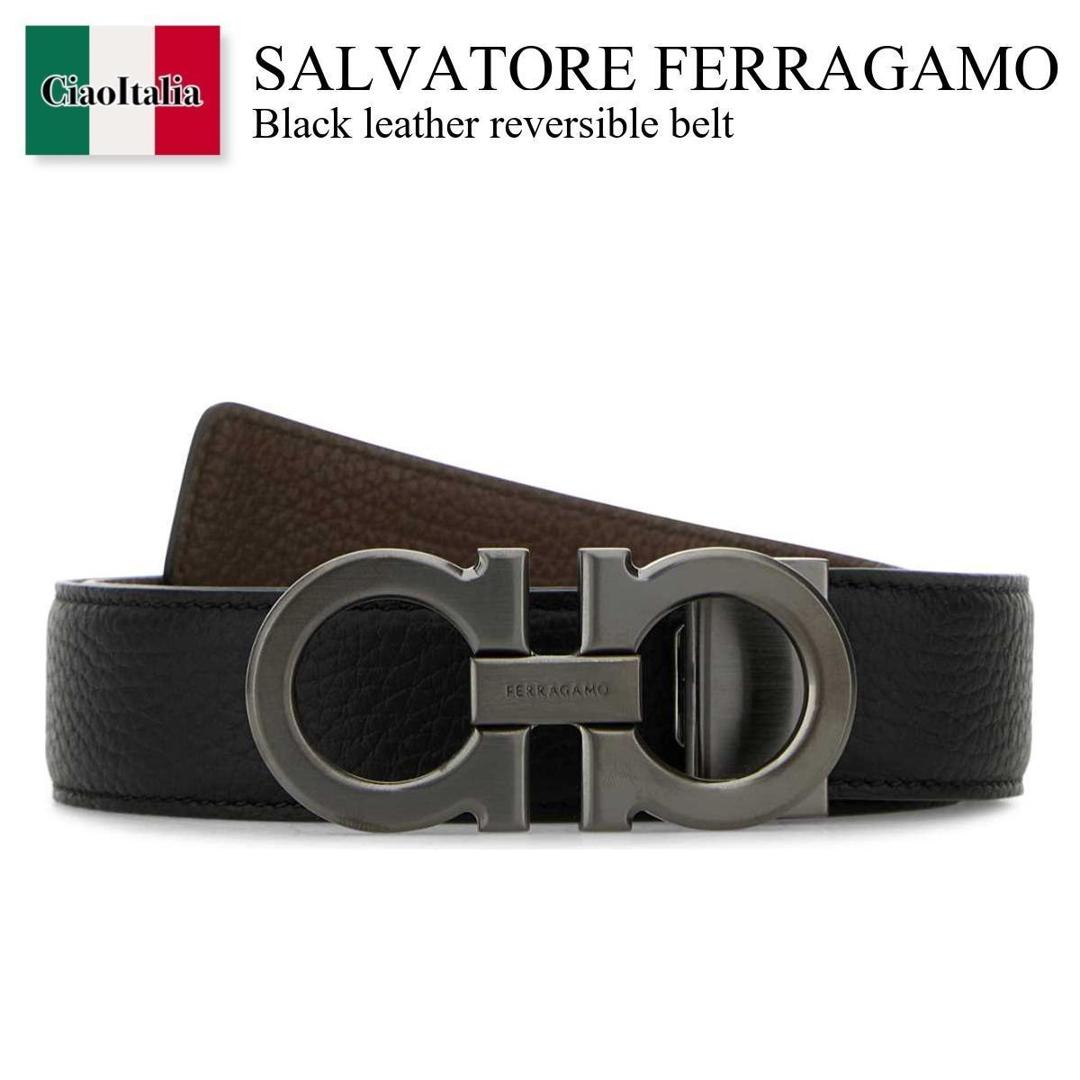 【分量制限事項・店卸し資産区分け・早め者白星！】 フェラガモ / Salvatore Ferragamo Black Leather Reversible Belt / 670428 780486 / 670428 780486 NEROCLAY / 670428780486 / 670428780486 NEROCLAY / 670428780486NEROCLAY / 胴締め