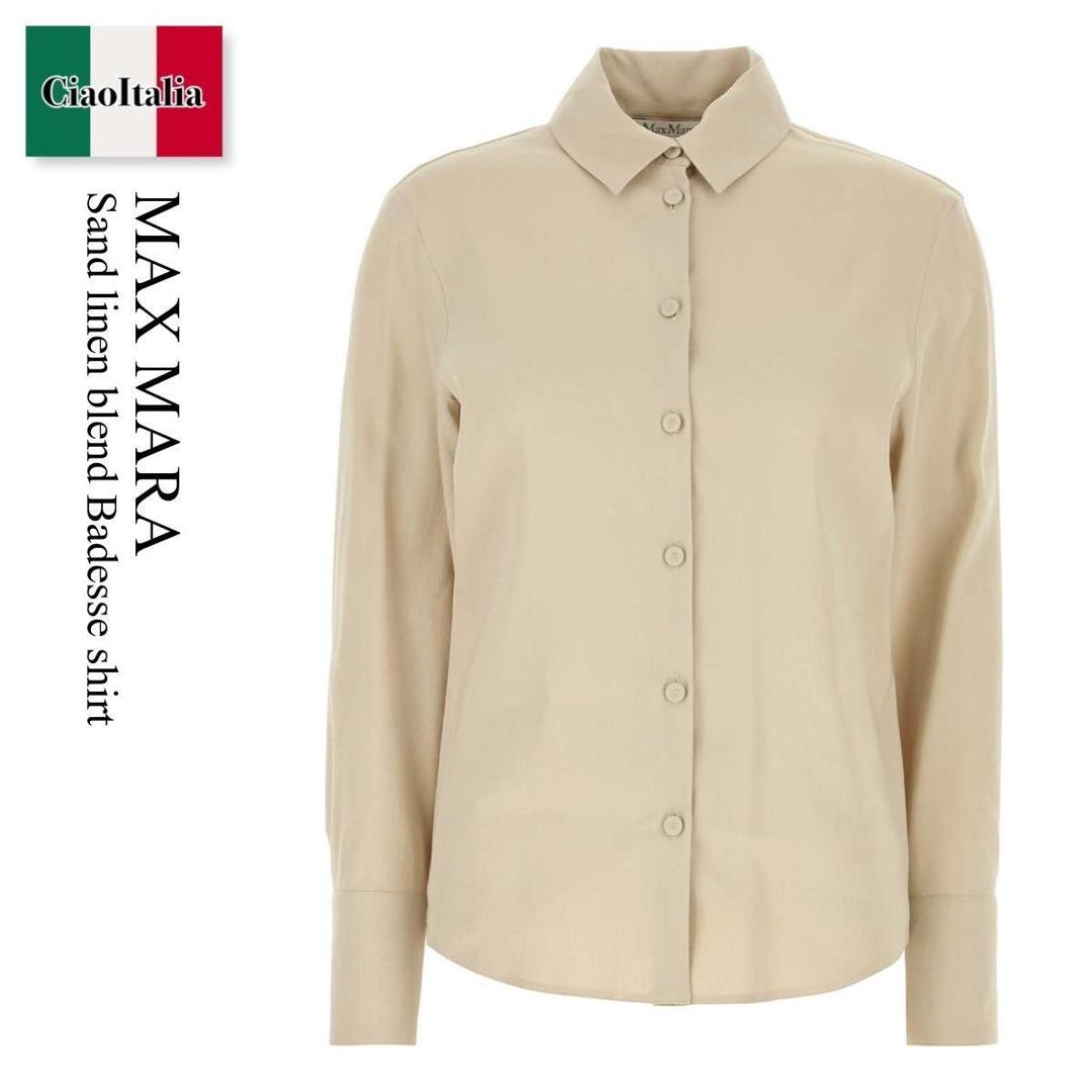 【数量限定・在庫限り・早い者勝ち!】 マックスマーラ / Max Mara Sand Linen Blend Badesse Shirt / 261111 002 / 261111 1029600 002 / 2611111029600 / 2611111029600 002 / 2611111029600002 / ブラウス・シャツ|Ciao Italia