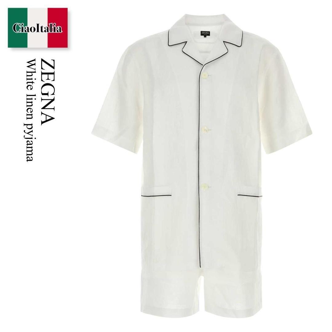 【数量限定・在庫限り・早い者勝ち！】 エルメネジルドゼニア / Zegna White Linen Pyjama / RAHP33A3PHSH00 / RAHP33A3PHSH00 N01 / RAHP33A3PHSH00N01 / ルームウェア・パジャマ｜Ciao Italia
