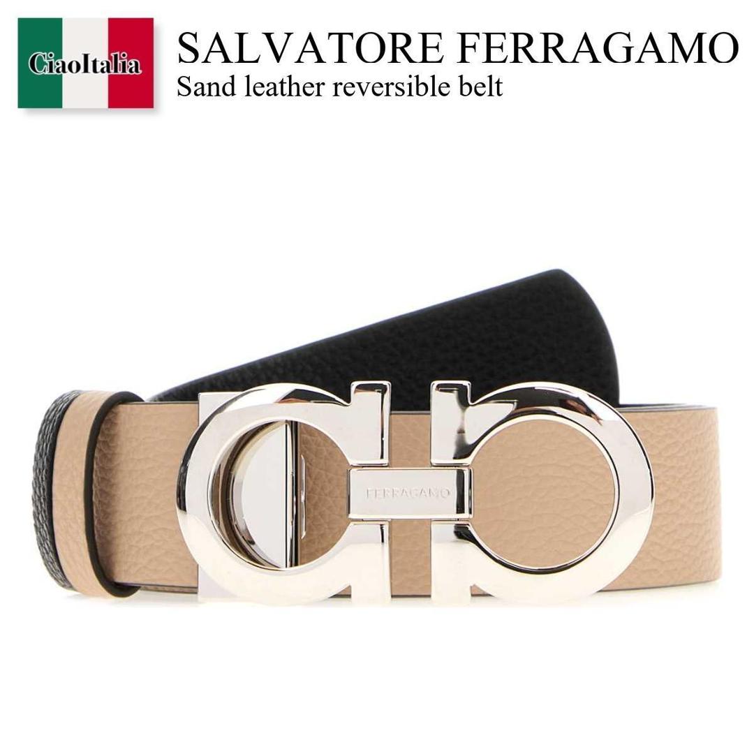【分量制限事項・店卸し資産区分け・早め者白星！】 フェラガモ / Salvatore Ferragamo Sand Leather Reversible Belt / 23A564 615282 / 23A564 615282 NEWBISNER / 23A564615282 / 23A564615282 NEWBISNER / 23A564615282NEWBISNER / 胴締め