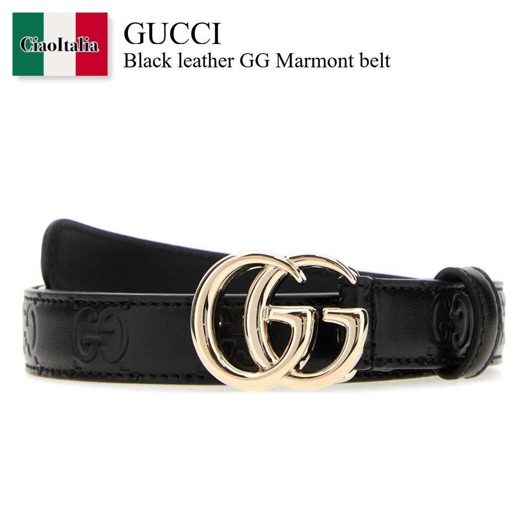【寸法押さえる・店卸し資産境界線・早め者制覇！】 グッチ / Gucci Black Leather Gg Marmont Belt / 409417 AAD5L / 409417 AAD5L 1000 / 409417AAD5L / 409417AAD5L 1000 / 409417AAD5L1000 / 三尺帯