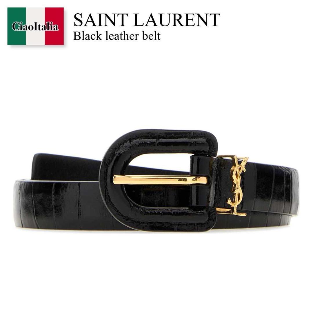 【寸法押さえる・店卸し資産境界線・早め者制覇！】 サンローラン / Saint Laurent Black Leather Belt / 848841 AAF9L / 848841 AAF9L 1000 / 848841AAF9L / 848841AAF9L 1000 / 848841AAF9L1000 / 三尺帯