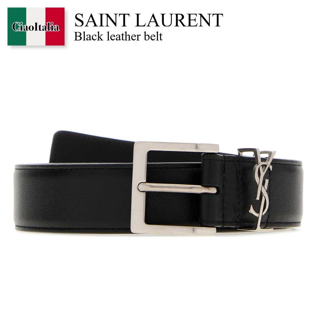 【分量制限事項・店卸し資産区分け・早め者白星！】 サンローラン / Saint Laurent Black Leather Belt / 864585 BOO0E / 864585 BOO0E 1000 / 864585BOO0E / 864585BOO0E 1000 / 864585BOO0E1000 / 胴締め
