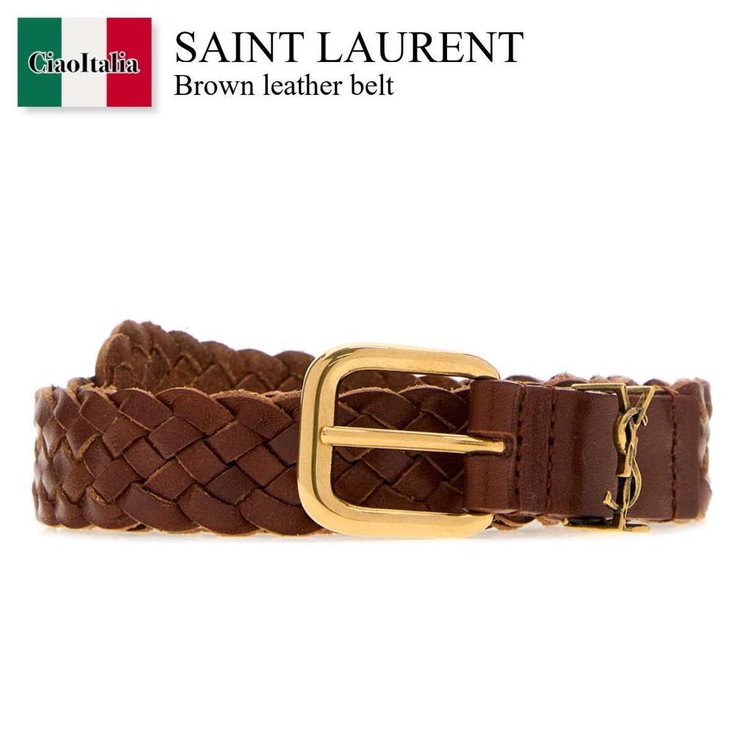 【分量制限事項・店卸し資産区分け・早め者白星！】 サンローラン / Saint Laurent Brown Leather Belt / 859141 AAEJG / 859141 AAEJG 2955 / 859141AAEJG / 859141AAEJG 2955 / 859141AAEJG2955 / 胴締め