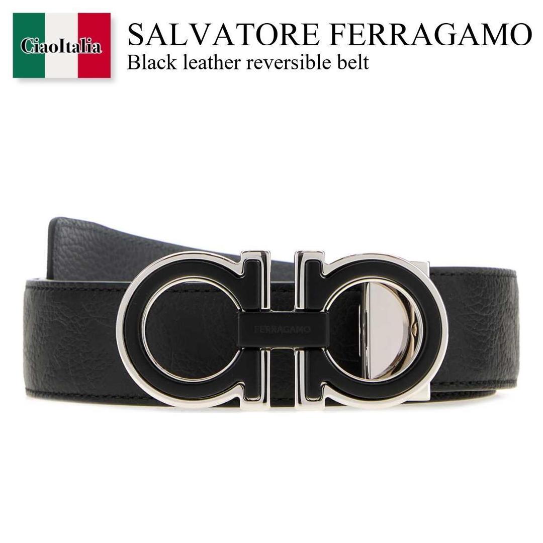 【物量制限事項・店卸し資産極限点・早め者制覇！】 フェラガモ / Salvatore Ferragamo Black Leather Reversible Belt / 67A254 790422 / 67A254 790422 NERDARRAI / 67A254790422 / 67A254790422 NERDARRAI / 67A254790422NERDARRAI / 三尺帯