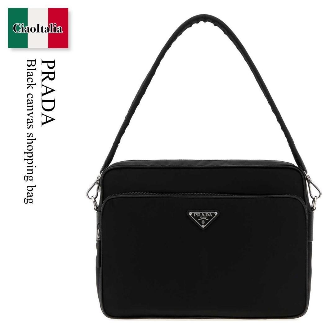 【寸法押さえる・店卸し資産境界線・早め者制覇！】 プラダ / かばん / 袋 / Prada Black Canvas Shopping Bag / 2VH203 F0002 / 2VH203 2DMH F0002 / 2VH2032DMH / 2VH2032DMH F0002 / 2VH2032DMHF0002 / トートバッグ