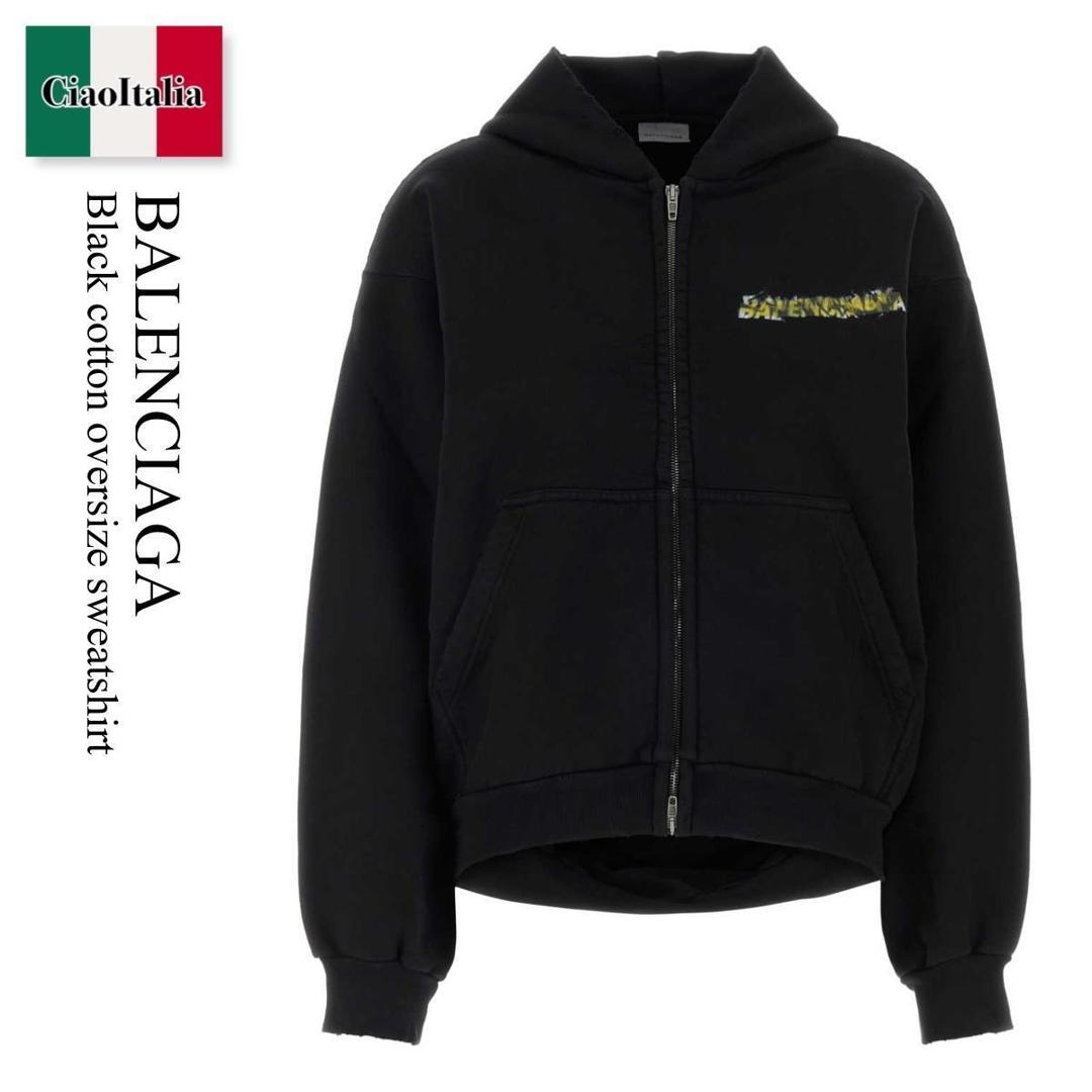 【寸法押さえる・店卸し資産境界線・早め者制覇！】 バレンシアガ / Balenciaga Black Cotton Oversize Sweatshirt / 871716 TUVI8 / 871716 TUVI8 1000 / 871716TUVI8 / 871716TUVI8 1000 / 871716TUVI81000 / スウェット・トレーナー