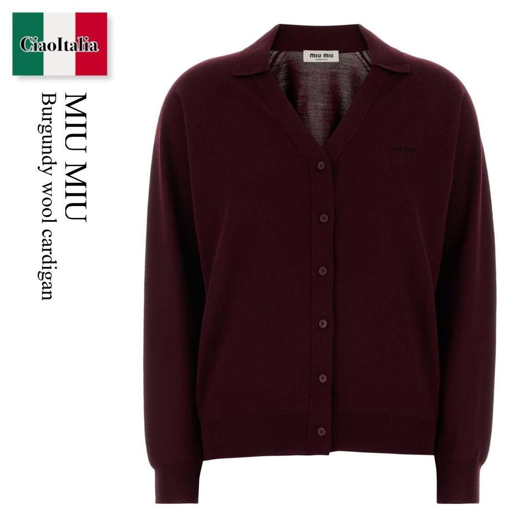 【量目押さえる・店卸し資産極限点・早め者制勝！】 ミュウミュウ / Miu Miu Burgundy Wool Cardigan / MMF02Z F0869 / MMF02Z SOOO16WJ F0869 / MMF02ZSOOO16WJ / MMF02ZSOOO16WJ F0869 / MMF02ZSOOO16WJF0869 / ジレー