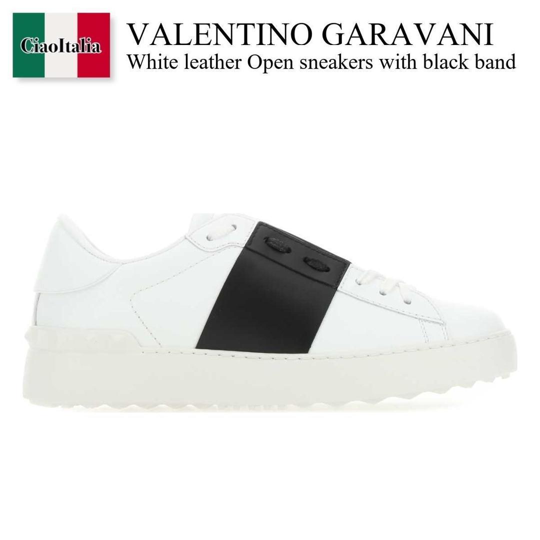 【寸法押さえる・店卸し資産境界線・早め者制覇！】 バレンチノ / Valentino Garavani White Leather Open Sneakers With Black バリウム / 9Y2S0830BLU / 9Y2S0830BLU A01 / 9Y2S0830BLUA01 / スニーカー