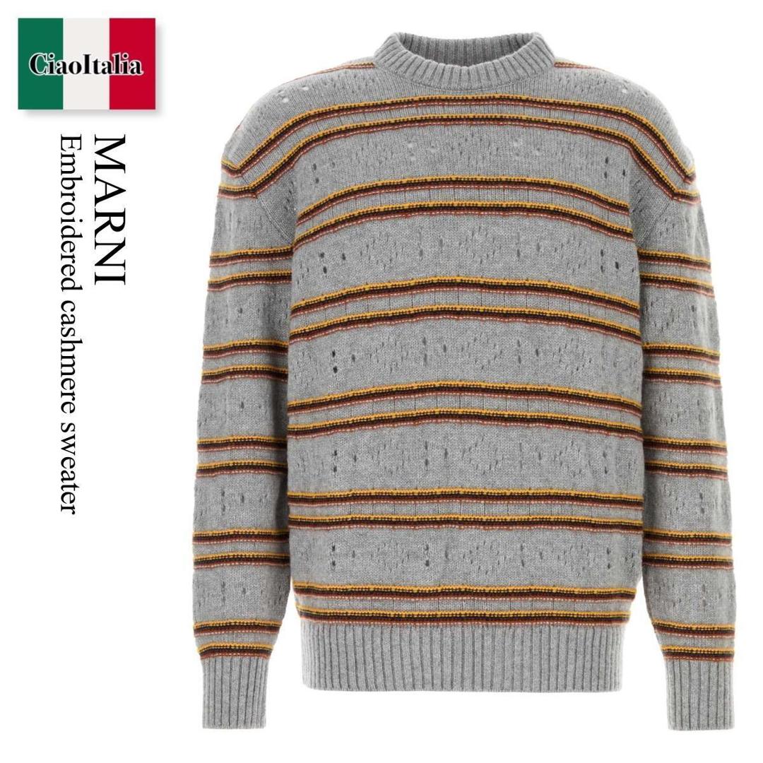 【物量制限事項・店卸し資産極限点・早め者制覇！】 マルニ / Marni Embroidered Cashmere Sweater / GCMG0495Q0UFX330 / GCMG0495Q0UFX330 STN38 / GCMG0495Q0UFX330STN38 / 編み物・ティーシャツ